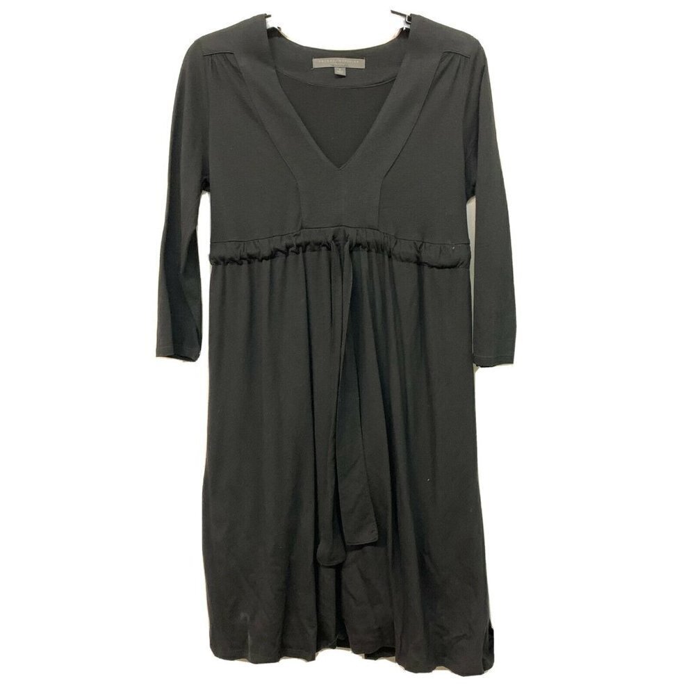 Proenza Schouler Womens Black Solid V Neck Fit & Flare Cocktail Dress